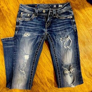 Miss ME signature boot rhinestone jeans